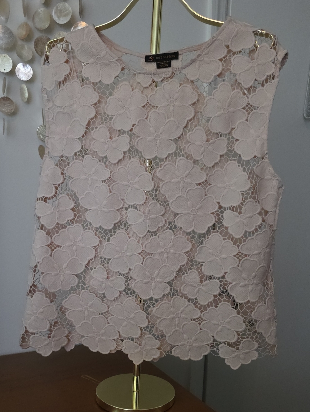 Love & Legend Pale Pink Floral Lace Camisole